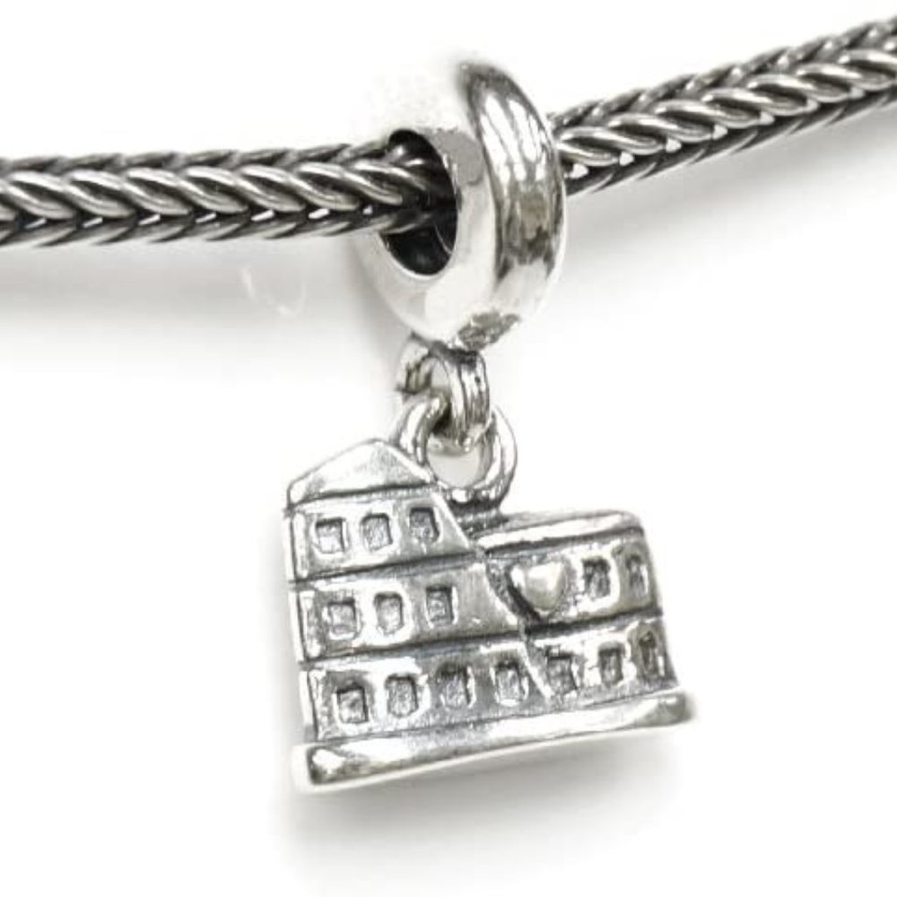 S925 Sterling Silver Roman Colosseum Dangle Charm